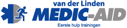 Design voor Medic Aid eerste hulp trainingen in de kleuren blauw en grijs